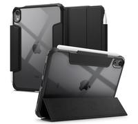 Spigen Funda Ultra Hybrid Pro para iPad Mini 7(A17 Pro)/iPad Mini 6 | Funda transparente con soporte para Pencil, tapa plegable y auto sleep/wake para 2024/2021 - Negro