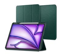 Spigen Funda Urban Fit Compatible con iPad Air 8ª Generación M4 13 Pulgadas (2026) / iPad Air 7&6 Generación M3 M2 13 Pulgadas (2025/2024) [Soporte para lápiz Apple] - Verde Medianoche