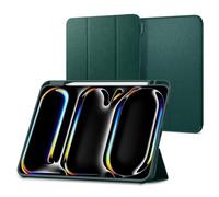 Spigen Funda Urban Fit Compatible con iPad Pro 11 Pulgadas M5 (2025) / M4 (2024) [Soporte para lápiz Apple] - Verde Medianoche