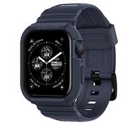 Spigen Funda y Correa Rugged Armor Pro de TPU Compatible con Apple Watch Series 9 8 7 45mm y Series SE2 6 5 SE 4 44mm - Gris Oscuro