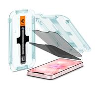 Spigen Glas.tR EZ Fit Filtro Privacidad Protector Pantalla para iPhone 16e, iPhone 14, iPhone 13, iPhone 13 Pro, 2 Unidades, Compatible con Funda, Dureza 9H