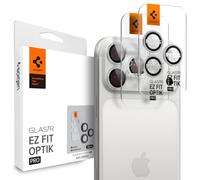 Spigen Glas.tR EZ Fit Optik Pro Protector de Cámara para iPhone 17 Pro, iPhone 17 Pro Max, 2 Unidades, Plata, Protección Individual, Kit de instalación, Dureza 9H, Anti-Arañazos