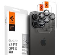 Spigen Glas.tR EZ Fit Optik Pro Protector de Cámara para iPhone 17 Pro, iPhone 17 Pro Max, iPhone 14/15/16 Pro, iPhone 14/15/16 Pro Max, 2 Unidades, ZeroOne Edition, Kit de instalación