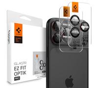 Spigen Glas.tR EZ Fit Optik Pro Protector de Cámara para iPhone 16 Pro/Pro Max, iPhone 15 Pro/Pro Max, iPhone 14 Pro/Pro Max, 2 Unidades, L-Series Edition, Kit de instalación