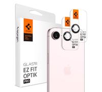 Spigen Glas.tR EZ Fit Optik Pro Protector de Cámara para iPhone 17e, iPhone 16e, 2 Unidades, Negro, Protección Individual, Kit de instalación