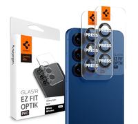 Spigen Glas.tR EZ Fit Optik Pro Protector de Cámara para Samsung Galaxy S25 Plus, Negro, 2 Unidades, Protección Individual, Kit de instalación, Dureza 9H, Anti-Arañazos