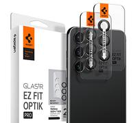 Spigen Glas.tR EZ Fit Optik Pro Protector de Pantalla para Cámara compatible con Samsung Galaxy S23, Galaxy S23 Plus, 2 piezas, Phantom Black, Protección individual de la cámara, Sin interferencia de la función de flash, Vidrio