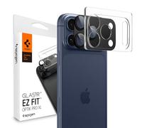 Spigen Glas.tR EZ Fit Optik Pro XL Protector de Cámara para iPhone 17 Pro Max, 1 Unidad, Negro, Protección Completa, Dureza 9H, Anti-Arañazos