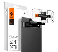Spigen Glas.tR EZ Fit Optik Protector Cámara para Google Pixel 7a, 2 Unidades, Negro, Instalación Fácil, Compatible con Funda, Dureza 9H