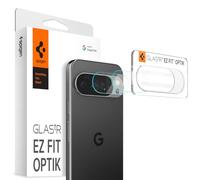 Spigen Glas.tR EZ Fit Optik Protector de Cámara para Google Pixel 10 Pro XL, 2 Unidades, Transparente, Cristalina, Cobertura Total, Kit de instalación, Dureza 9H, Anti-Arañazos