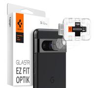 Spigen Glas.tR EZ Fit Optik Protector de Cámara para Google Pixel 8 Pro, 2 Unidades, Crystal Clear, Cobertura Compleata, Kit de instalación incluido