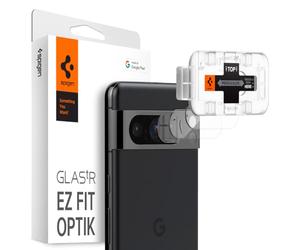 Spigen Glas.tR EZ Fit Optik Protector de Cámara para Google Pixel 8 Pro, 2 Unidades, Crystal Clear, Cobertura Compleata, Kit de instalación incluido