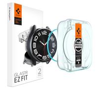 Spigen Glas.tR EZ Fit Protector Pantalla para Samsung Galaxy Watch 6 Classic 43mm, 2 Unidades, Instalación Fácil, 9H Dureza, Anti-Arañazos