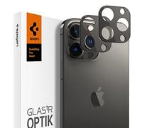 Spigen Glas tR Optik Cámara Lente Protector para iPhone 13 Pro y iPhone 13 Pro Max, Negro - 2 Unidades