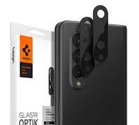 Spigen Glas.tR Optik - Protector de lente compatible con Samsung Galaxy Z Fold 3, negro, 2 piezas, resistente a los arañazos, 9H protector de lente