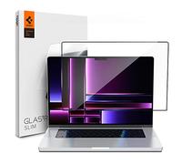 Spigen Glas.tR Slim Cobertura Completa Protector Pantalla para MacBook Pro 16 pulgadas (M5 Pro / M5 Max 2026 / M4 Pro / M4 Max / M3 series / M2 series / M1 series), 1 Unidad, Alta Definición, 9H