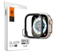 Spigen Glas.tR Slim Pro Protector Pantalla para Apple Watch Ultra 2, Apple Watch Ultra, 49mm 2, 49mm, 1 Unidad, Marco en Negro, 9H Dureza, Anti-Arañazos