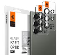 Spigen Glas.tR EZ Fit Optik Pro Protector Cámara para Samsung Galaxy S23 Ultra, Negro, 2 Unidades, Instalación Individual, Instalación Fácil, Compatible con Funda, 9H Dureza