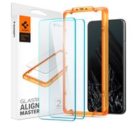 Spigen AlignMaster Protector Pantalla para Google Pixel 8 Pro, 2 Unidades, Marco de Alineación Incluido, Crystal Clear, Dureza 9H, Compatible con Fundas