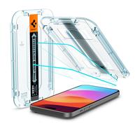 Spigen Glas.TR EZ Fit Protector Pantalla para iPhone 16, iPhone 15, 2 Unidades, Instalación Fácil, Alta Definicion, Dureza 9H