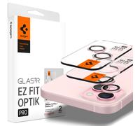 Spigen Glas.tR EZ Fit Optik Pro Protector de Cámara para iPhone 15/15 Plus, iPhone 14/14 Plus, 2 Unidades, Rosa, Protección Individual, Kit de instalación incluido incluido