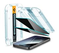 Spigen Glas.tR EZ Fit Filtro Privacidad Protector Pantalla para iPhone 15 Pro, 2 Unidades, Antiespía, Instalación Fácil, Compatible con Funda, Dureza 9H