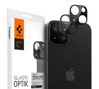 Spigen Glass tR Optics 2 Pack, negro - iPhone 15/15 Plus/14/14 Plus