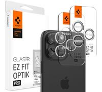 Spigen GLAStR EZ-Fit Optik PRO - Protector de pantalla para lente de cámara para iPhone 16 Pro Max/15 Pro/14 Pro, transparente [2 unidades]
