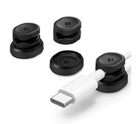 Spigen LD102 Soporte de Cable magnético único, gestión de Cables, Organizador de Cables Multiusos de Escritorio, Soporte de Cable de 3 Clips para Lightning y Cables USB-A/USB-C (Paquete de 3) - Negro