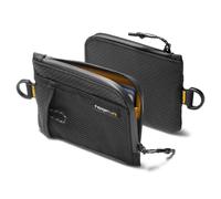 Spigen Life LF300 Porta Tarjetas Cartera Tarjetero Delgada con Bloqueo RFID, Estuche EDC Resistente al Agua con Cremallera YKK, Capacidad 10 Tarjetas, Anillo en D y Bolsillo Frontal de Malla - Negro