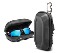 Spigen LIFE Lock Fit Funda para Gafas de Sol Resistente, Estuche Protector Rígido de EVA con Mosquetón Abrebotellas - Negro