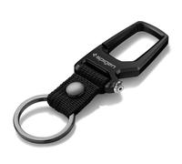 Spigen LIFE Mosquetón Llavero Clip con Abridor de Botellas | Llavero Abrebotellas para hombres y mujeres, mosqueton pequeño para coche moto y uso diario con aleación de zinc - Negro