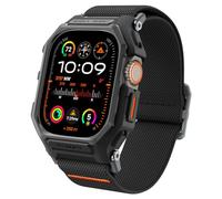 Spigen Lite Fit Pro Funda con Correa para Apple Watch Ultra 4/3/2/1 | Funda unibody TPU con correa de tela ligera para protección diaria duradera y comodidad para Apple Watch Ultra 49mm - Negro