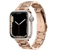Spigen Modern Fit Correa para Apple Watch 12/11/10 42mm, 41/40/38mm | Correa de acero inoxidable con conectores de botón para 9/8/7/SE3/SE2/SE/6/5/4 - Rose Gold