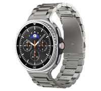 Spigen Modern Fit Titanium Correa para Galaxy Watch 9&8 40/44/46mm | Correa titanio, adaptadores acero inox, cierre metal y botones para Galaxy Watch 9&8 44/40mm, 8 Classic (2026/25) - Plata