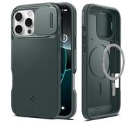 Spigen Optik Armor MagFit - Funda para iPhone 16 Pro MAX, Compatible con Accesorios MagSafe, Color Verde Abismo