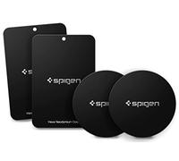 Spigen Placas de Metal Kuel [4 Unidades] para Soporte magnético de Coche con Adhesivo 3M, 2 Redondas y 2 rectangulares, compatibles con Soportes magnéticos