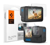 Spigen Protector Pantalla [6 Unidades] para GoPro Hero 12/11/10/9 Black | 2 Cristal Templados para Camera y Pantalla frontal + 2 Películas para Screen, Transparente, Anti-Arañazos