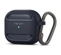 Spigen Rugged Armor Designed for Airpods 3rd Generation Case Protective Airpods 3 Case with Keychain (2021) [Durable Dual Layer Protection]