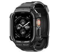 Spigen Rugged Armor Pro Funda con correa para Apple Watch Ultra 4/3/2/1 | Funda unibody TPU duradera con correa ajustable, fibra carbono y biseles elevados para Apple Watch Ultra 49mm