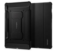 Spigen Rugged Armor Pro Diseñado para Samsung Galaxy Tab S7 / Galaxy Tab S8 2022 Funda con Soporte Trifold/Función Auto Wake/Sleep (2020/2022) - Negro