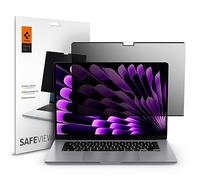 Spigen SafeView Filtro de Privacidad Magnético [1P] para MacBook Air 15" | (M5 2026 / M4 2025 / M3 2024 / M2 2023), Antiespía, Antirreflejos, Antihuellas, Lámina magnética extraíble