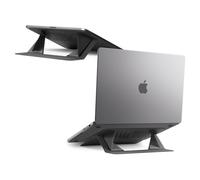 Spigen Slim Fold Soporte Portatil Plegable, Ordenador Portatil [Ultra Fino y Ligero] Diseño Ergonómico y Antideslizante, Soporte de Viaje para Portátil Compatible con MacBook Pro Air Neo M4 M5 13"-14"