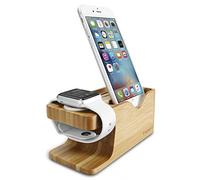 Spigen Soporte de Carga S370 Compatible con Apple Watch Ultra 3/2/1, Series 11/10/9/8/SE2/7/6/SE/5/4/3/2/1 con Base Estable Antideslizante - Madera