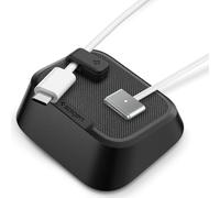 Spigen Soporte Magnético para Cables con Diseño Ergonómico Inclinado [2 Clips Magnéticos] Organizador de Escritorio con Base Antideslizante para Oficina y Viajes, Multiusos para Cables de Carga