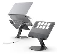 Spigen Soporte Portátil con Silicona Antideslizante [Incluye 4 Bridas de Agarre, Organizador de cables y Superficie de Refrigeración] para MacBook Pro Air Neo M2 M3 M4 M5 de 13 14 15 16 pulgadas y más