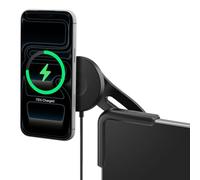 Spigen TapLock [Sin Adhesivo] Qi2 15W Cargador Coche MagSafe Soporte para Pantalla Coche Diseñado para Tesla Model Y 2025 Juniper y Model 3 (~2023) Accesorios Compatible con iPhone 17 16 15 14 13 12
