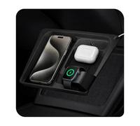 Spigen Tesla Model 3 2026 Highland, Estación de Montaje de Concentrador de Carga Inalámbrica 3 en 1, Fácil Gestión de Cables, Diseñado para Accesorios Tesla Model 3 - Carbono
