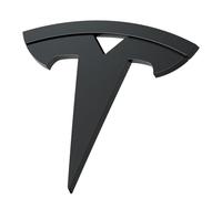Spigen Tesla Model 3 Highland 2024 Adhesivos con el Logo del Emblema Frontal, Material Resistente a los Arañazos de PC, Diseñado para Accesorios Tesla Model 3 - Negro