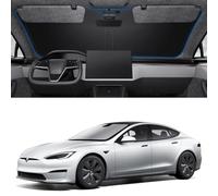 Spigen Tesla Model S Parasol para parabrisas delantero con bolsa de almacenamiento, parabrisas plegable, protección eficaz contra el calor en los días calurosos de verano, cubierta para Tesla Model S